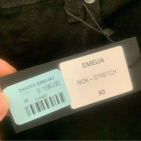 NWT CARMAR Emelia High Rise Black Straight Leg Crop Distressed Jeans Size 30 - Picture 3 of 13